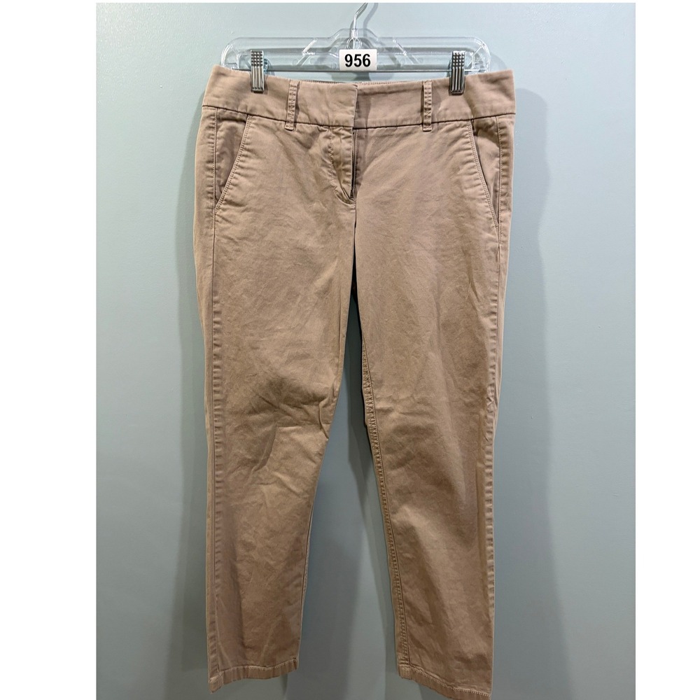 Ann Taylor LOFT Womens Tan Skinny Chino Crop Pants Khaki Size 4 Stretch Twill